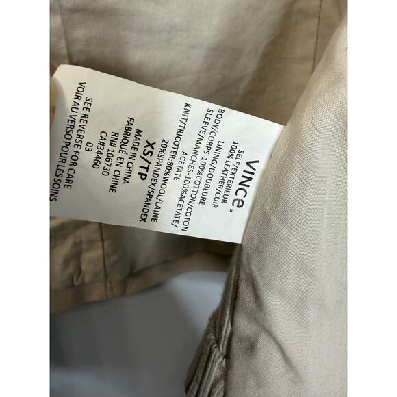 Vince Y2K Women's Lambskin Leather Moto Jacket Cream Women's XS Gilmore girls - Picture 3 of 12